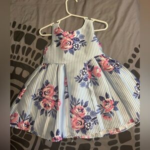 Girls size 24 month blue and white flowered dress